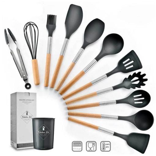 12 Pieces Cooking Tools Set Silicone Spoon Set - Image 3