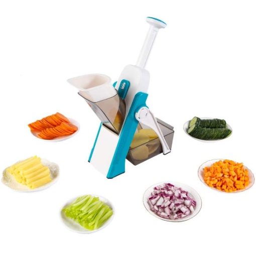 All in One Mandoline Vegetable Slicer Adjustable Thickness Potato Onion Chopper Safe Upright Dicer Fruit - Image 2