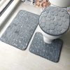 Bathroom Bath Mat Set Non Slip Soft Cobblestone Mat Set of 3 3 1
