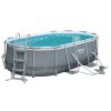 Bestway Steel Oval Power Pool Set Shape Frame Oval Pool Equipped With Pump Ladder 56620 1