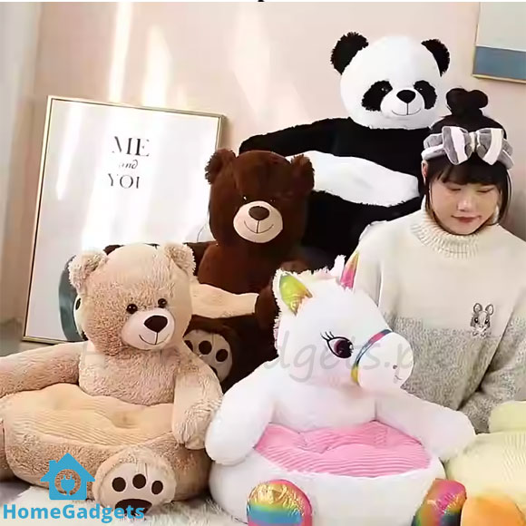 Cartoon Plush Sofa Chair Bed – Teddy Bear, Panda, Unicorn & Duck Kids Seater Toy 4 Cartoon Plush Sofa Chair Bed
