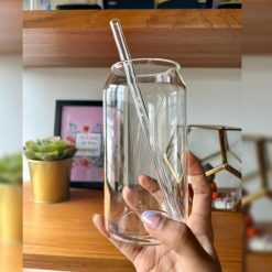 Ice Tea Glass with Glass Straw Capacity 500ml