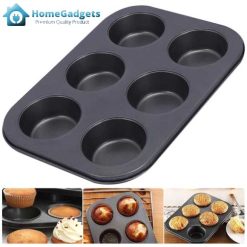 Muffin Cupcake Baking Tray 6 Cavity Non Stick