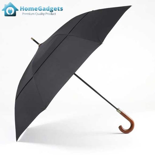 Strong Windproof Black Long Umbrella