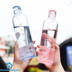 Time Scale Glass Water Bottle