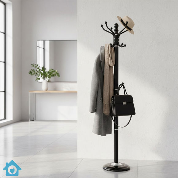 Tree Style Coat Rack Stand with Marble Base – Metal Hat, Jacket & Bag Hanger 1 Tree Style Coat Rack Stand with Marble Base