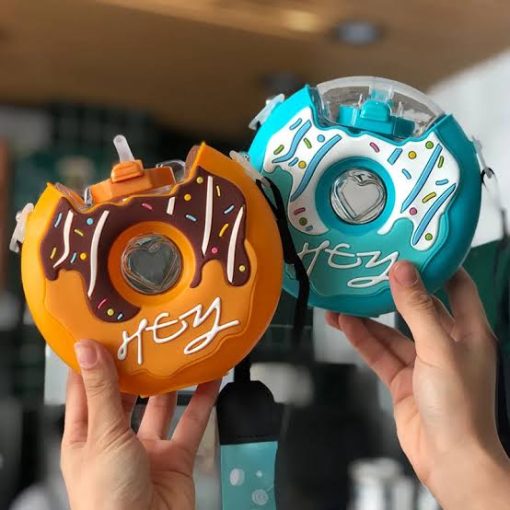 Silicone & Platic Delicious Kids Donut Sipper Water Bottle - Image 2
