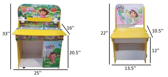 Buy Kids Barbie Wooden Study Table Chair Set homegadgets