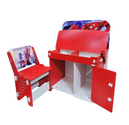 Wooden Spiderman Study Table Chair Set