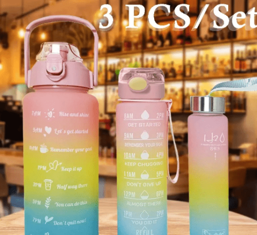 3pcs Sports Plastic Water Bottle Set