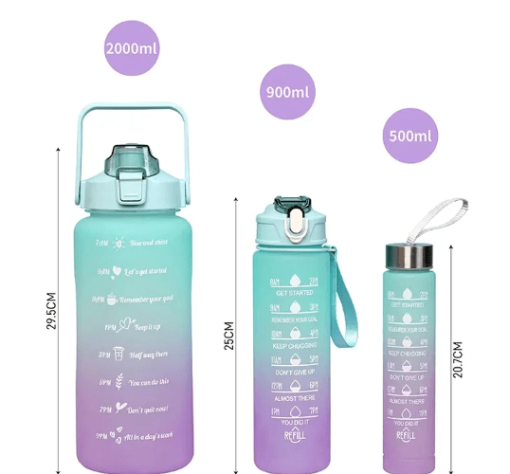 3pcs sports plastic water bottle set