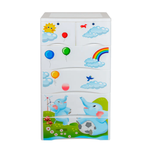 Phoenix Orchid Elephant Plastic drawers 4+2