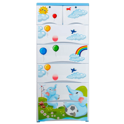 Phoenix Orchid Elephant Plastic drawers 5+2