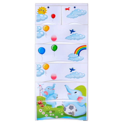 Phoenix Orchid Elephant Plastic drawers 5+2