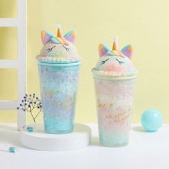 Ice Cream Sipper Cup With Straw 450ML