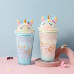 Ice Cream Sipper Cup With Straw 450ML
