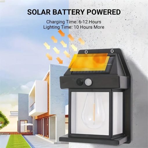 New Solar Tungsten Filament Lamp Outdoor Waterproof Intelligent Induction Wall Lamp Garden - Image 2