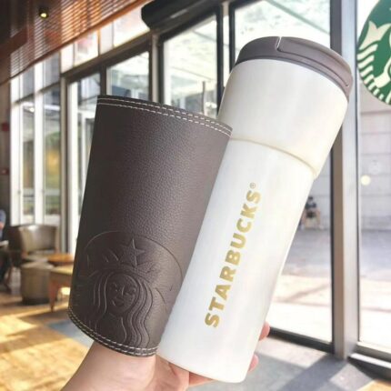 Starbucks Travel Coffee Mug With Leather Cover