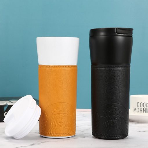 Starbucks Travel Coffee Mug With Leather Cover