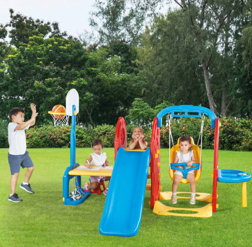 Dolu 7-in-1 Slide Swing Table Playground