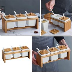 Ceramic Condiment Jar Porcelain Spice Container