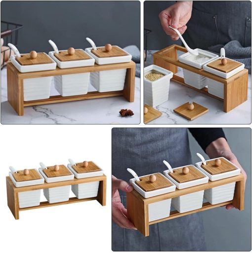 Ceramic Condiment Jar Porcelain Spice Container