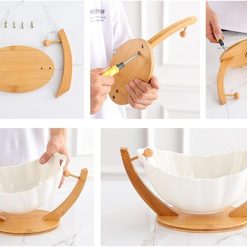 Stylish Wooden Base Hanging Fruit Bowl