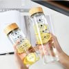 Glass Water Bottle with Time Marker