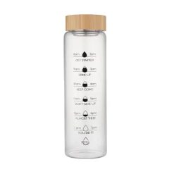 Glass Water Bottle with Time Marker