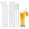 Reusable glass Straw Set with Cleaning Brush