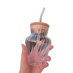 Ice Tea Vase Style Glass With Lid