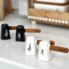 Salt Shaker Set With Wooden Handle Bamboo Base