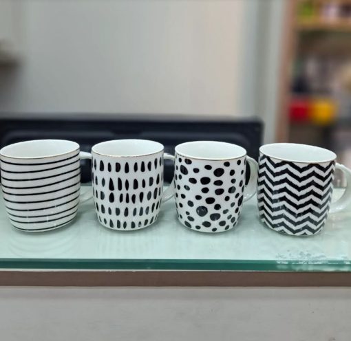 Printed Bone China Tea Coffee Cup Set of 6