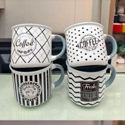 Printed Bone China Tea Coffee Cup Set of 6