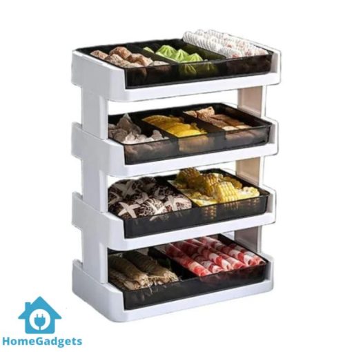 4 Layer Kitchen Stackable Tray Rack