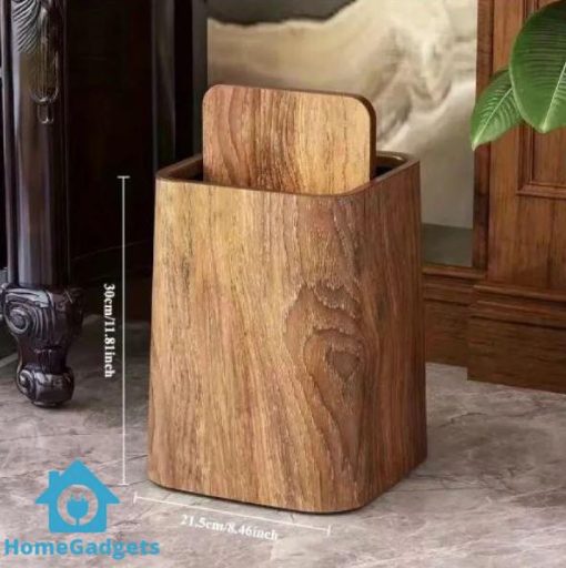Retro Wood Trash Can