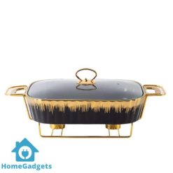 LUXURY CERAMIC BUFFET TRAT WARMING TRAY 3 PCS SET
