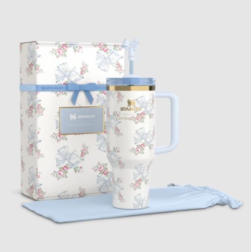 The Stanley X LoveShackFancy Holiday Quencher 40oz Blue