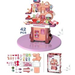 42 Pcs Prented Play Kids Vanity Table Toys Makeup Toys Fashion Set Toy