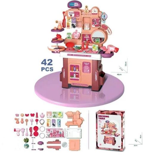 42 Pcs Prented Play Kids Vanity Table Toys Makeup Toys Fashion Set Toy