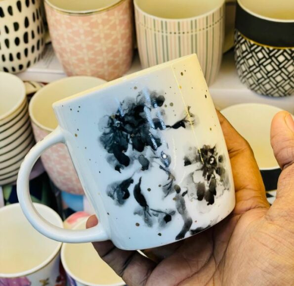 Printed Bone China Tea Coffee Cup Set of 6