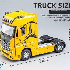 1:24 Diecast Mercedes Benz Actors Truck Trailer Alloy Model