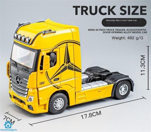 1:24 Diecast Mercedes Benz Actors Truck Trailer Alloy Model