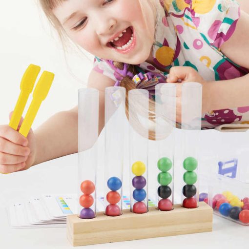 Clip Beads Test Tube Toys Children Logic Training Game Montessori Teaching Toy