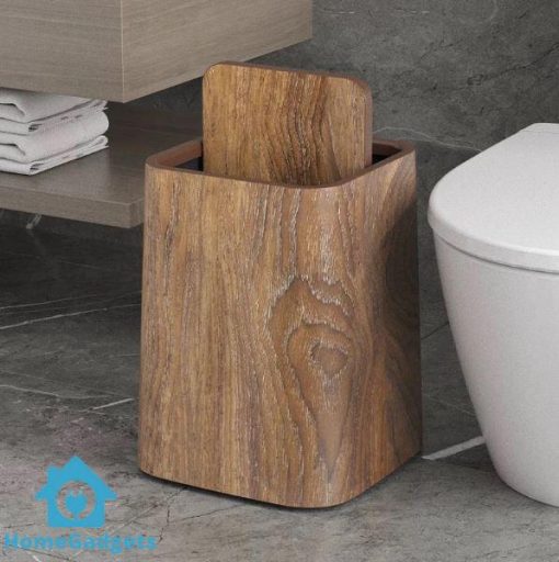 Retro Wood Trash Can