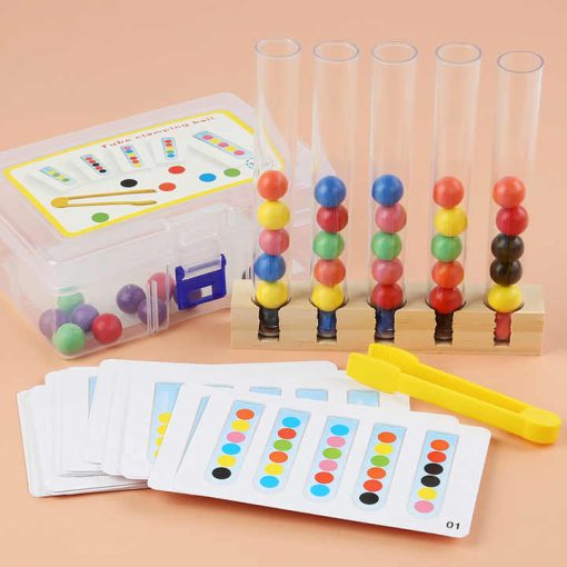 Clip Beads Test Tube Toys Children Logic Training Game Montessori Teaching Toy