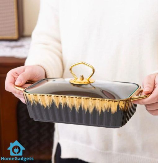LUXURY CERAMIC BUFFET TRAT WARMING TRAY 3 PCS SET