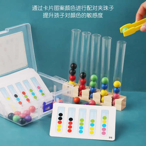 Clip Beads Test Tube Toys Children Logic Training Game Montessori Teaching Toy