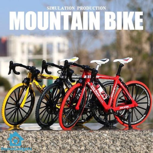 Diecast Model Car 1:10 Alloy Bicycle Model Die-casting Metal Toy Bicycle Simulation Mountain Bike Racing Children’s Bicycle Collection Gift