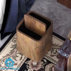 Retro Wood Trash Can